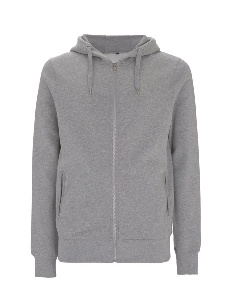 Jogging Zip-Up Hoody, melange grau, front