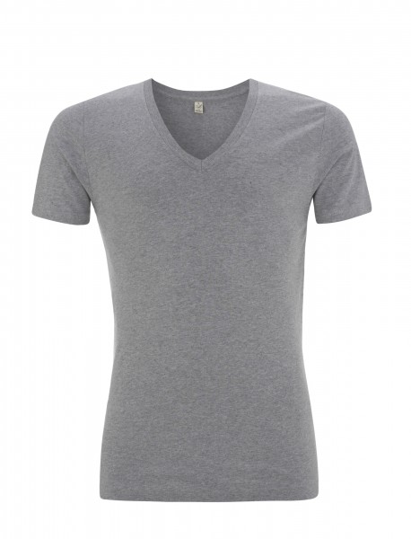 Meliertes Bio V-Neck T-Shirt