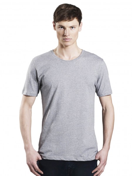 Grau-meliertes Slim Fit T-Shirt aus Bio-Baumwolle