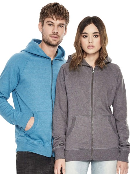 Melierter Recycelter Zip-Up Hoody